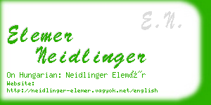 elemer neidlinger business card